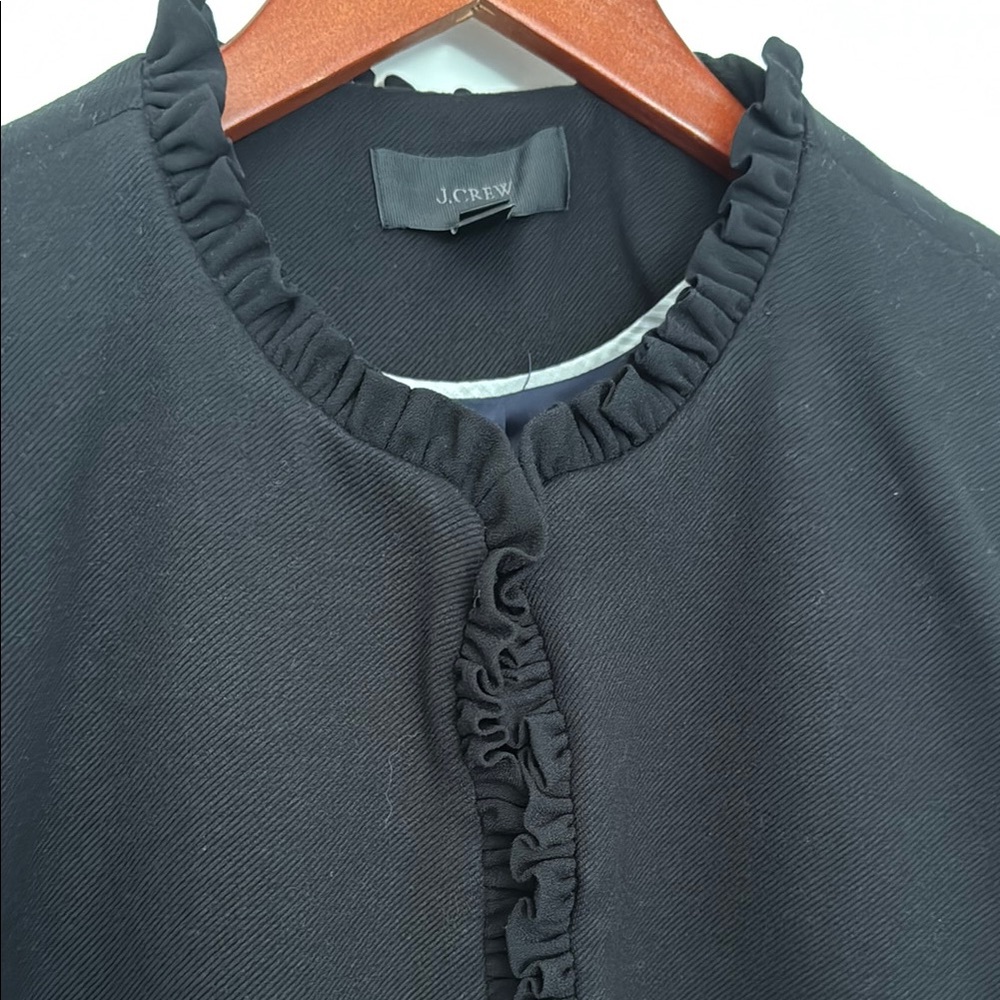J. Crew Black Ruffle Jacket - Picture 2 of 6